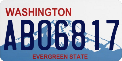 WA license plate ABO6817
