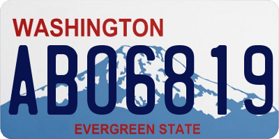 WA license plate ABO6819
