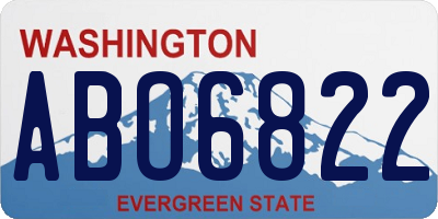 WA license plate ABO6822