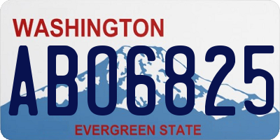 WA license plate ABO6825