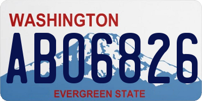 WA license plate ABO6826