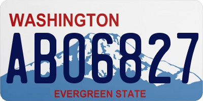 WA license plate ABO6827