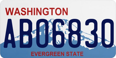 WA license plate ABO6830