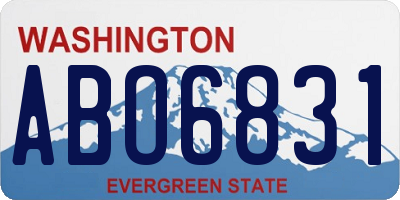 WA license plate ABO6831