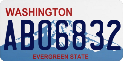 WA license plate ABO6832