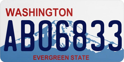 WA license plate ABO6833