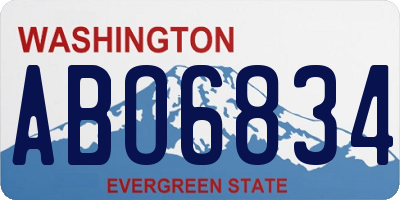 WA license plate ABO6834