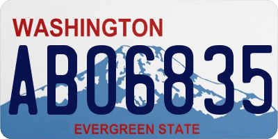 WA license plate ABO6835