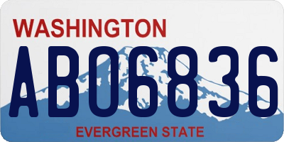 WA license plate ABO6836