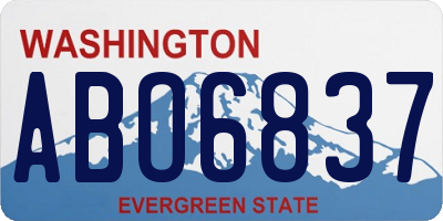 WA license plate ABO6837