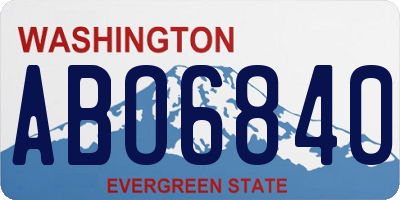 WA license plate ABO6840