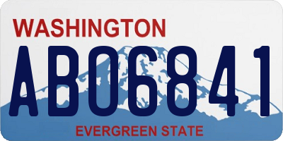 WA license plate ABO6841