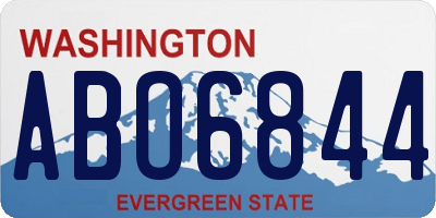 WA license plate ABO6844