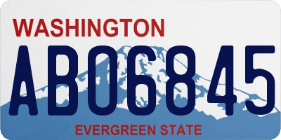 WA license plate ABO6845