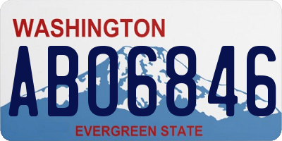 WA license plate ABO6846