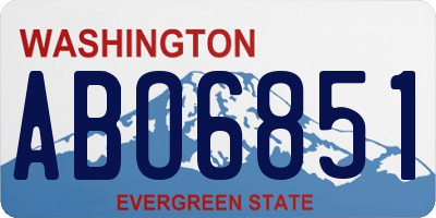 WA license plate ABO6851