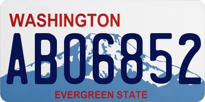 WA license plate ABO6852