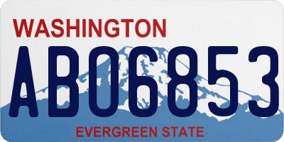 WA license plate ABO6853