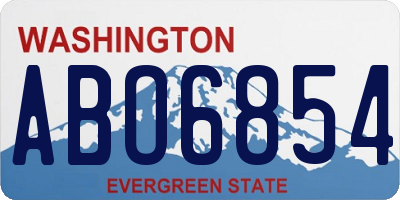 WA license plate ABO6854
