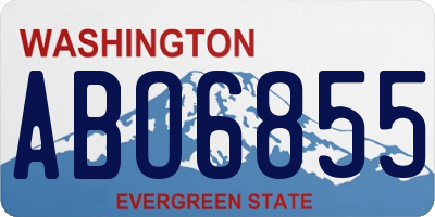 WA license plate ABO6855