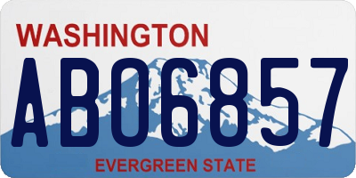 WA license plate ABO6857