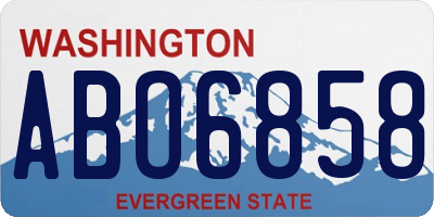 WA license plate ABO6858