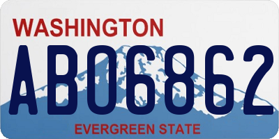 WA license plate ABO6862