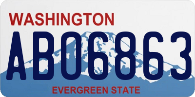 WA license plate ABO6863