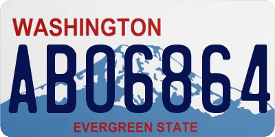 WA license plate ABO6864