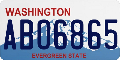 WA license plate ABO6865