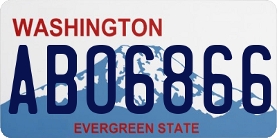 WA license plate ABO6866