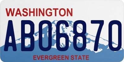 WA license plate ABO6870