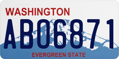 WA license plate ABO6871