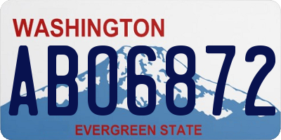 WA license plate ABO6872