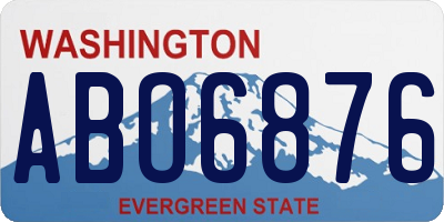 WA license plate ABO6876