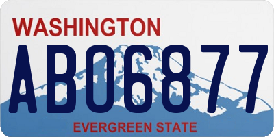 WA license plate ABO6877