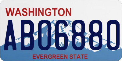 WA license plate ABO6880