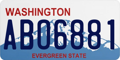 WA license plate ABO6881