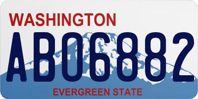 WA license plate ABO6882