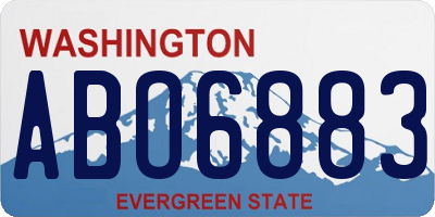 WA license plate ABO6883