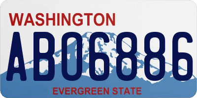 WA license plate ABO6886