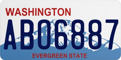 WA license plate ABO6887