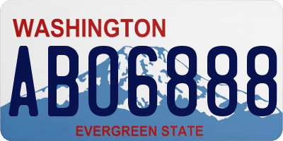 WA license plate ABO6888