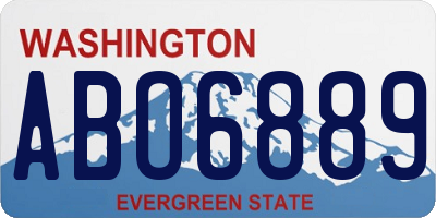WA license plate ABO6889