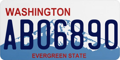 WA license plate ABO6890