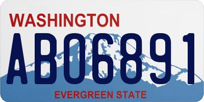 WA license plate ABO6891