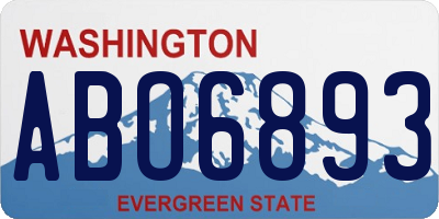 WA license plate ABO6893