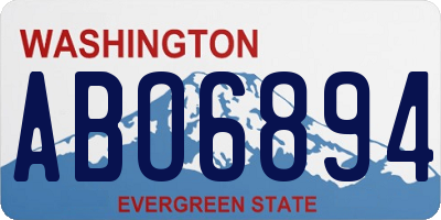 WA license plate ABO6894