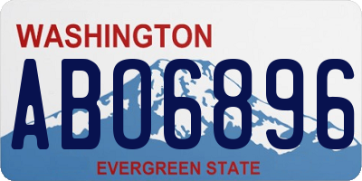 WA license plate ABO6896