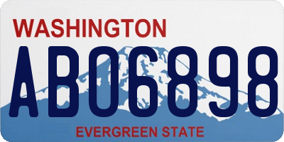 WA license plate ABO6898